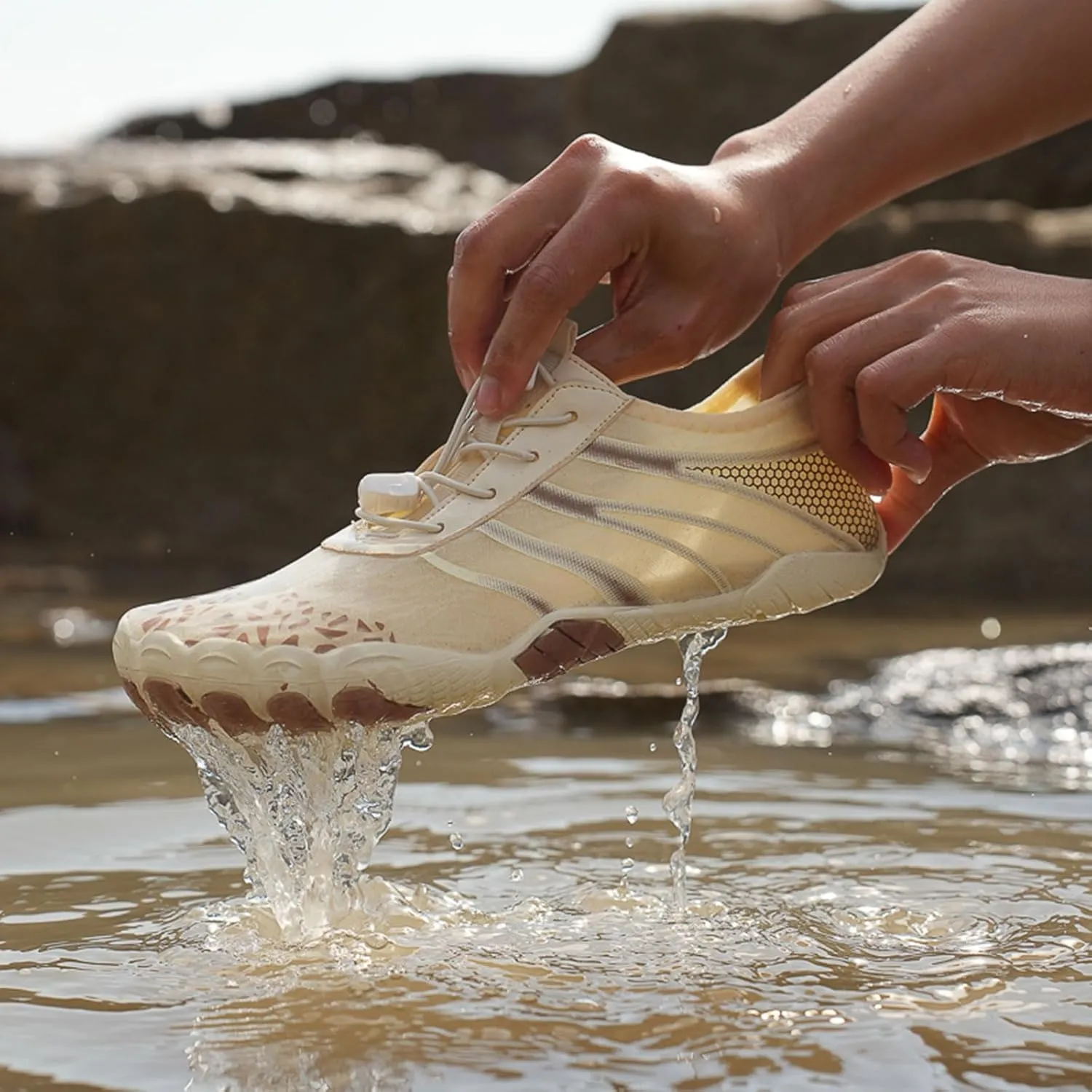 Thatrich Grounded Footwear for Women Men Wide Toe Box Sneakers Waterproof Hiking Running Shoe Non Slip Barefoot Shoes Quick Dry Athletic Running Sports Walking Spring Summer Beach Wear Unisex Sneaker