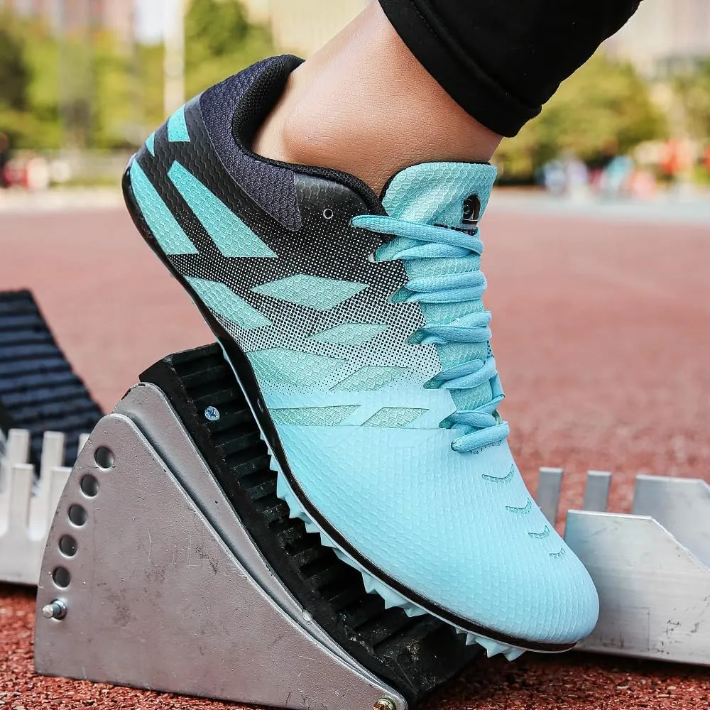 THESTRON Men Women Kids Track and Field Shoes Professional 8 Spikes Running Racing Sneakers Breathable Lightweight Sprinting Shoes