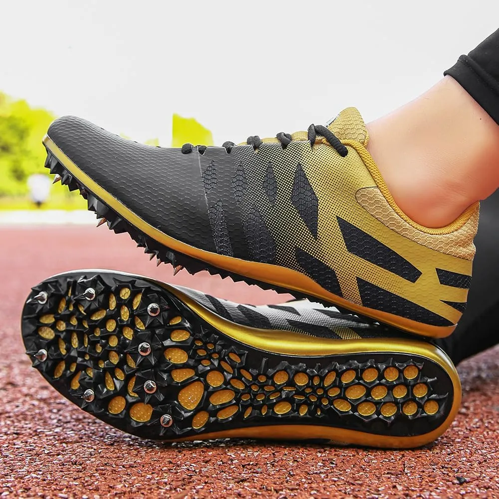THESTRON Men Women Kids Track and Field Shoes Professional 8 Spikes Running Racing Sneakers Breathable Lightweight Sprinting Shoes