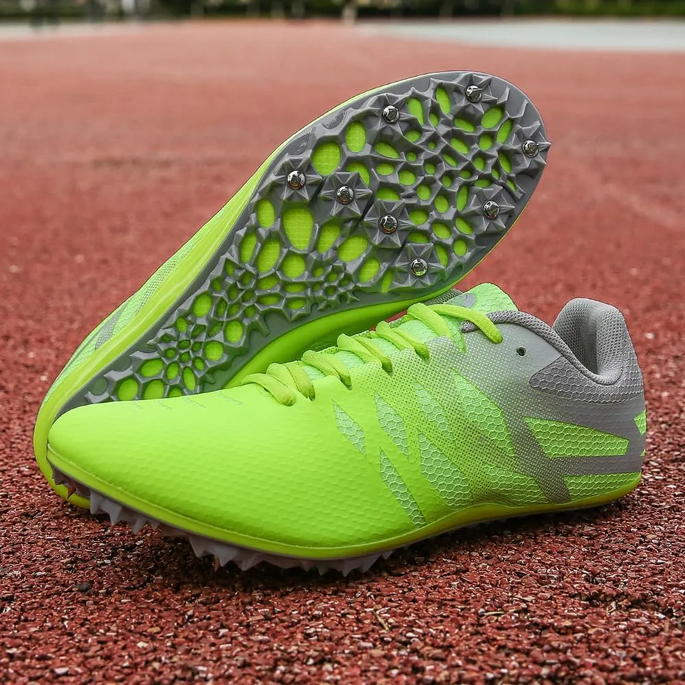 THESTRON Men Women Kids Track and Field Shoes Professional 8 Spikes Running Racing Sneakers Breathable Lightweight Sprinting Shoes