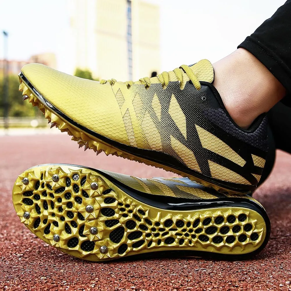 THESTRON Men Women Kids Track and Field Shoes Professional 8 Spikes Running Racing Sneakers Breathable Lightweight Sprinting Shoes