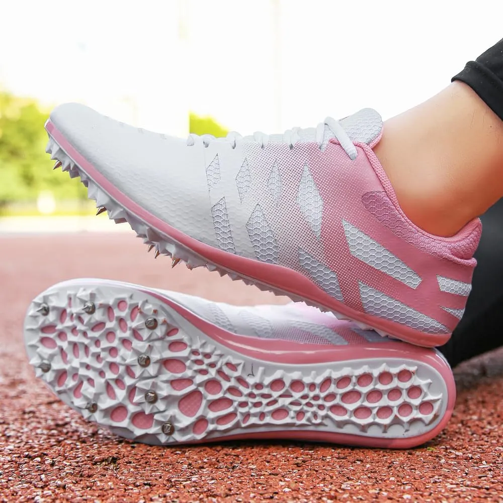 THESTRON Men Women Kids Track and Field Shoes Professional 8 Spikes Running Racing Sneakers Breathable Lightweight Sprinting Shoes