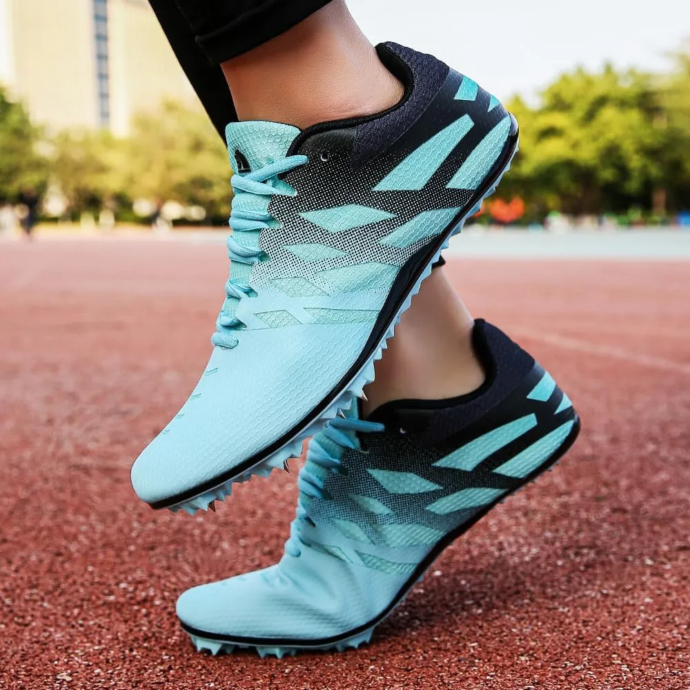 THESTRON Men Women Kids Track and Field Shoes Professional 8 Spikes Running Racing Sneakers Breathable Lightweight Sprinting Shoes