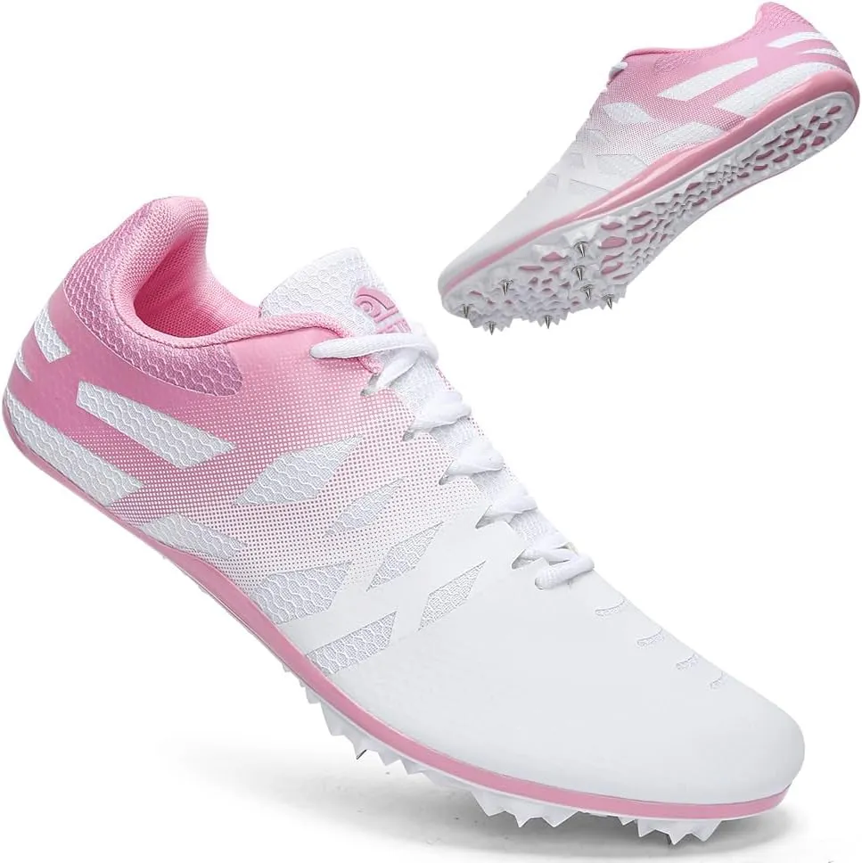 THESTRON Men Women Kids Track and Field Shoes Professional 8 Spikes Running Racing Sneakers Breathable Lightweight Sprinting Shoes