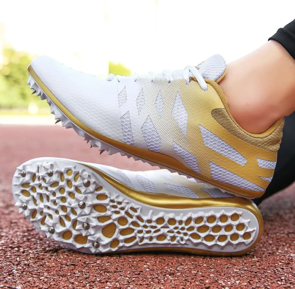 THESTRON Men Women Kids Track and Field Shoes Professional 8 Spikes Running Racing Sneakers Breathable Lightweight Sprinting Shoes