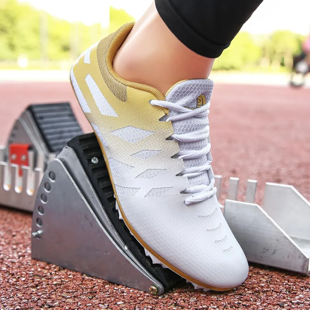 THESTRON Men Women Kids Track and Field Shoes Professional 8 Spikes Running Racing Sneakers Breathable Lightweight Sprinting Shoes