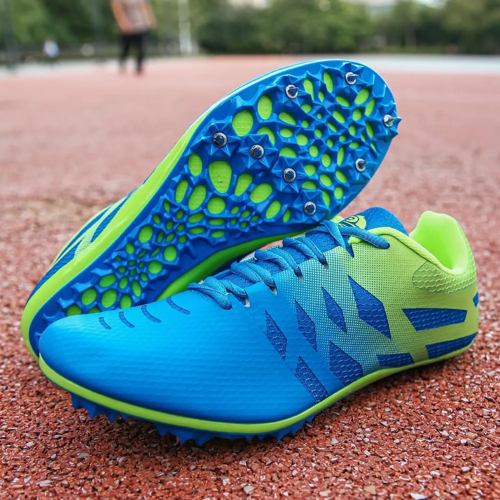 THESTRON Men Women Kids Track and Field Shoes Professional 8 Spikes Running Racing Sneakers Breathable Lightweight Sprinting Shoes