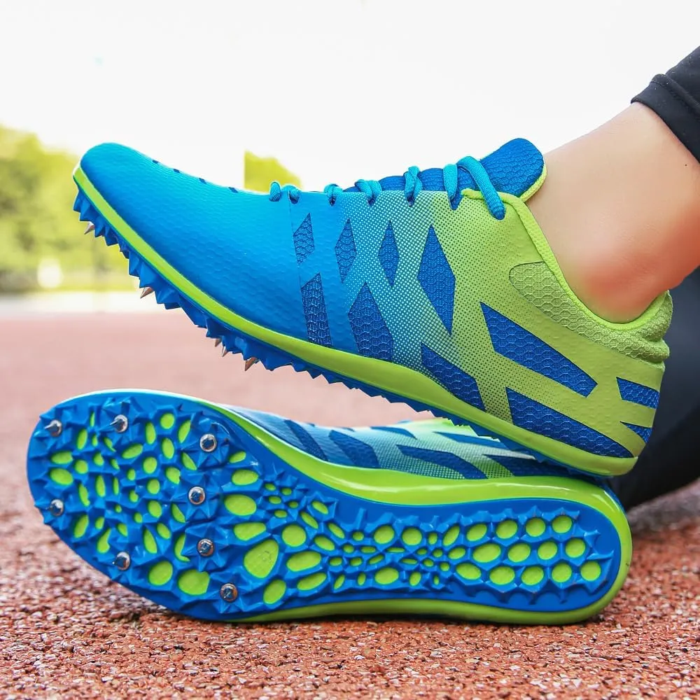 THESTRON Men Women Kids Track and Field Shoes Professional 8 Spikes Running Racing Sneakers Breathable Lightweight Sprinting Shoes