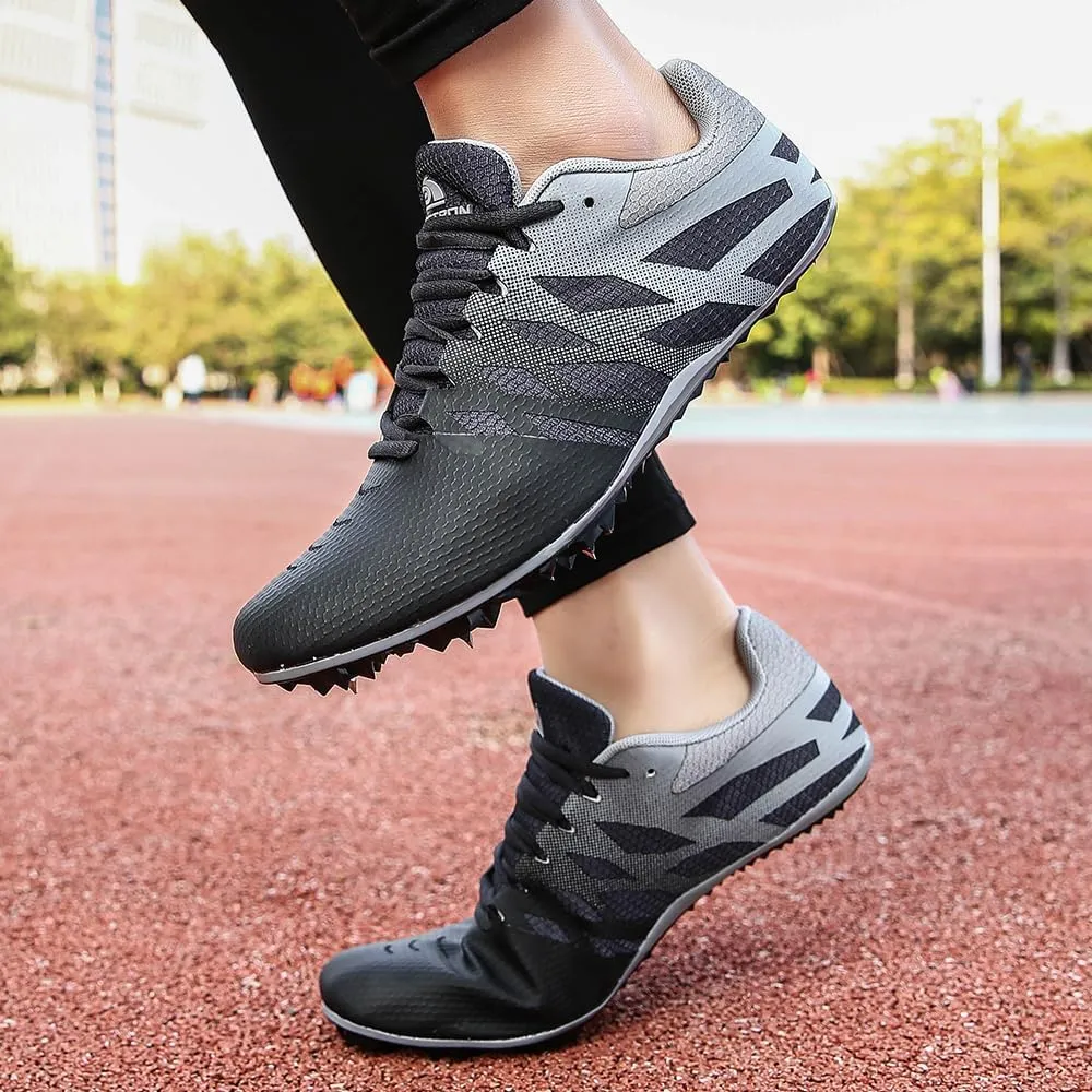 THESTRON Men Women Kids Track and Field Shoes Professional 8 Spikes Running Racing Sneakers Breathable Lightweight Sprinting Shoes