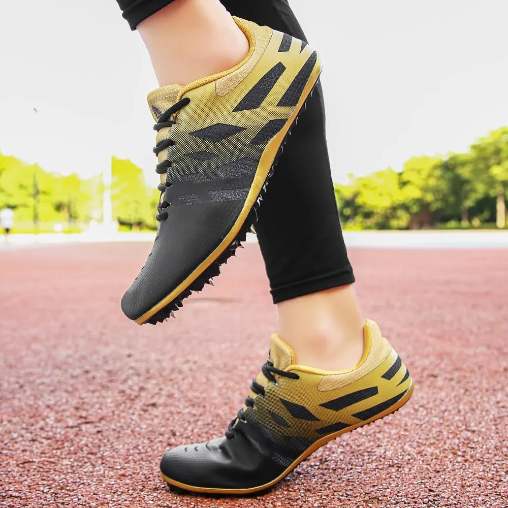 THESTRON Men Women Kids Track and Field Shoes Professional 8 Spikes Running Racing Sneakers Breathable Lightweight Sprinting Shoes