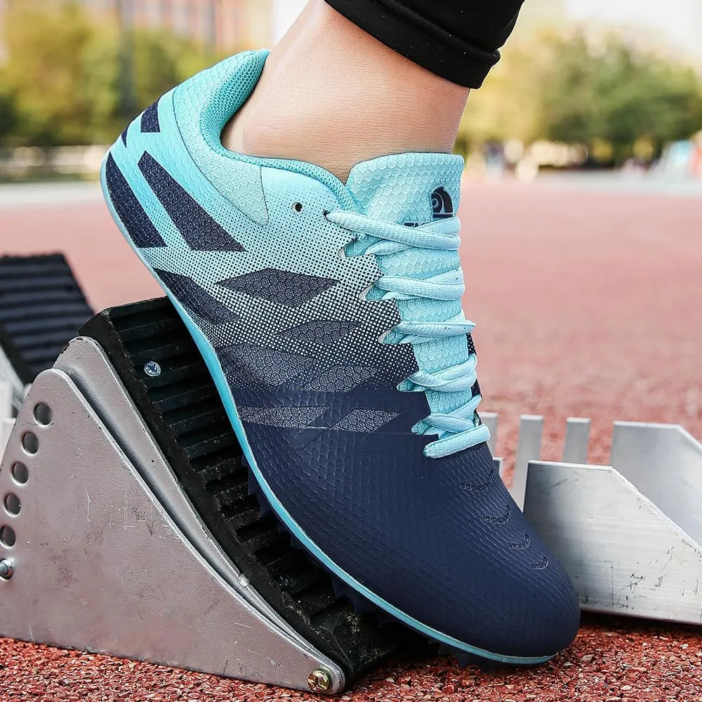 THESTRON Men Women Kids Track and Field Shoes Professional 8 Spikes Running Racing Sneakers Breathable Lightweight Sprinting Shoes