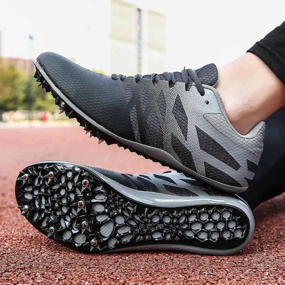 THESTRON Men Women Kids Track and Field Shoes Professional 8 Spikes Running Racing Sneakers Breathable Lightweight Sprinting Shoes