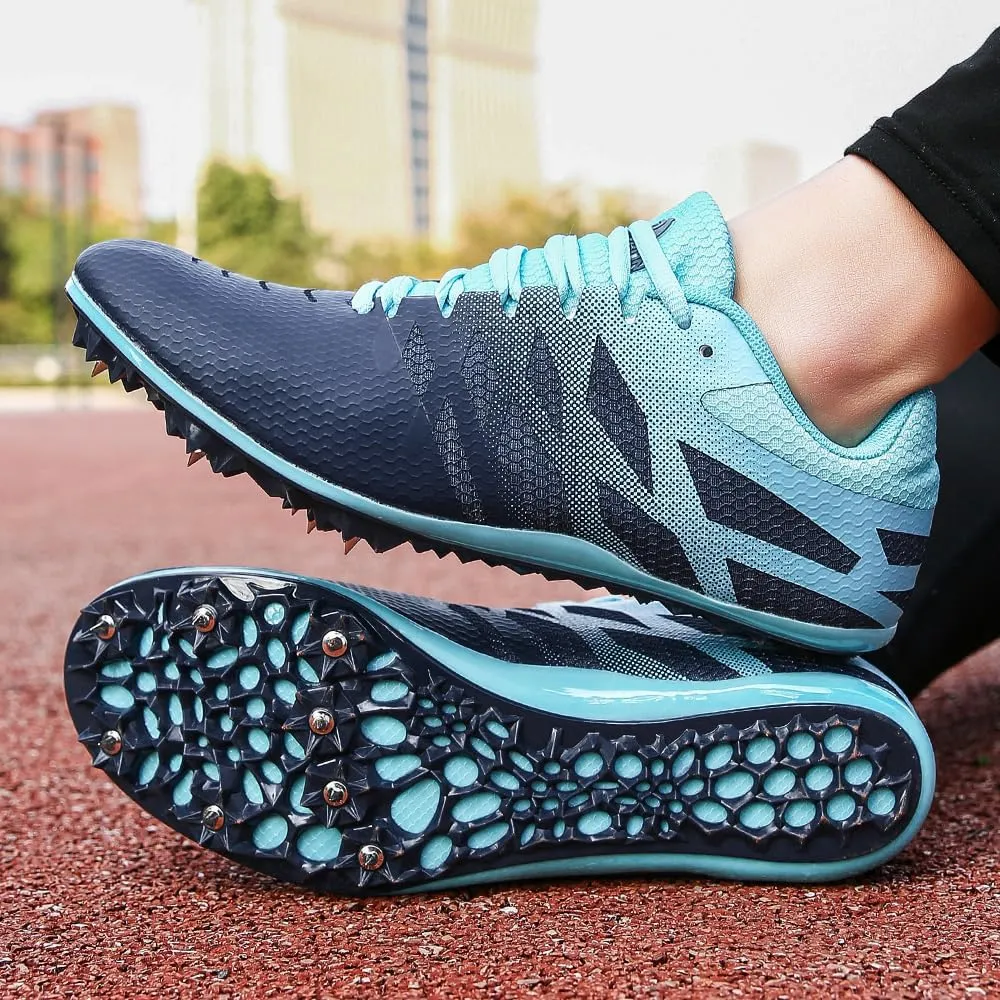 THESTRON Men Women Kids Track and Field Shoes Professional 8 Spikes Running Racing Sneakers Breathable Lightweight Sprinting Shoes