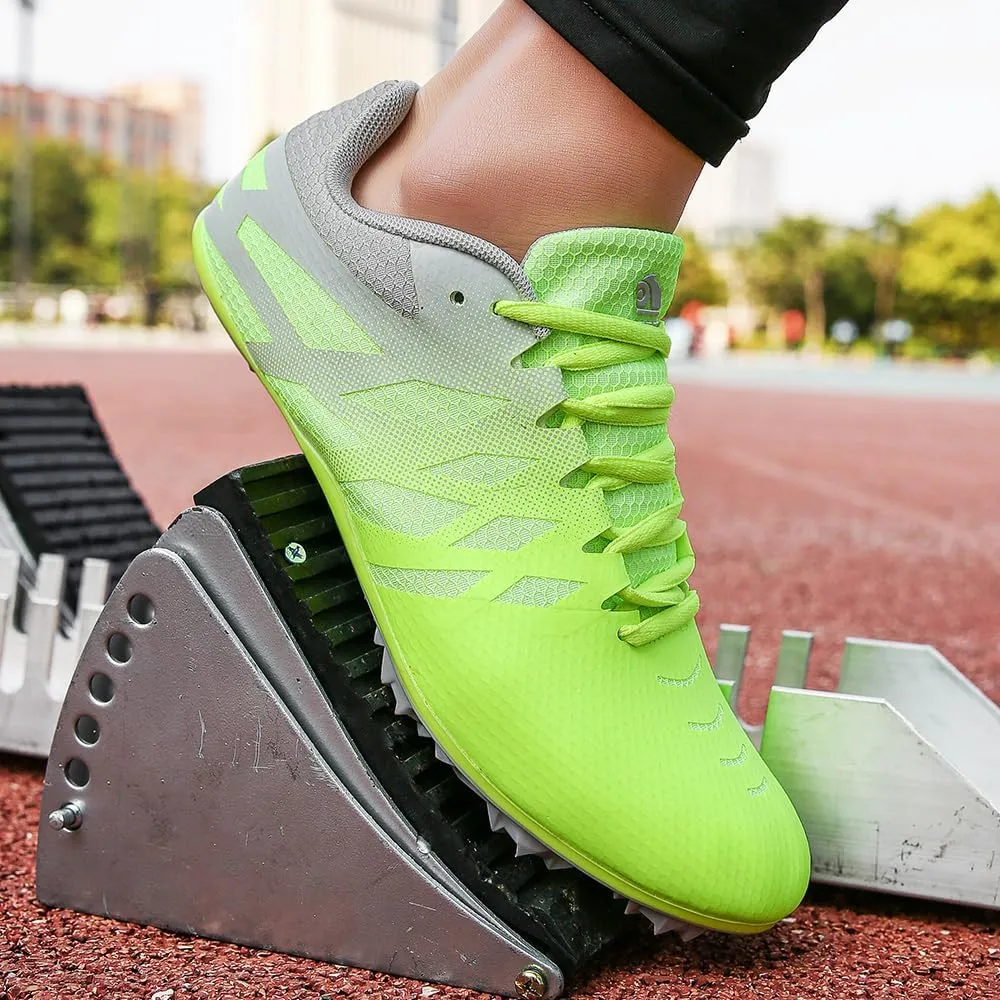 THESTRON Men Women Kids Track and Field Shoes Professional 8 Spikes Running Racing Sneakers Breathable Lightweight Sprinting Shoes