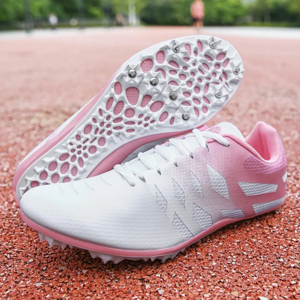 THESTRON Men Women Kids Track and Field Shoes Professional 8 Spikes Running Racing Sneakers Breathable Lightweight Sprinting Shoes