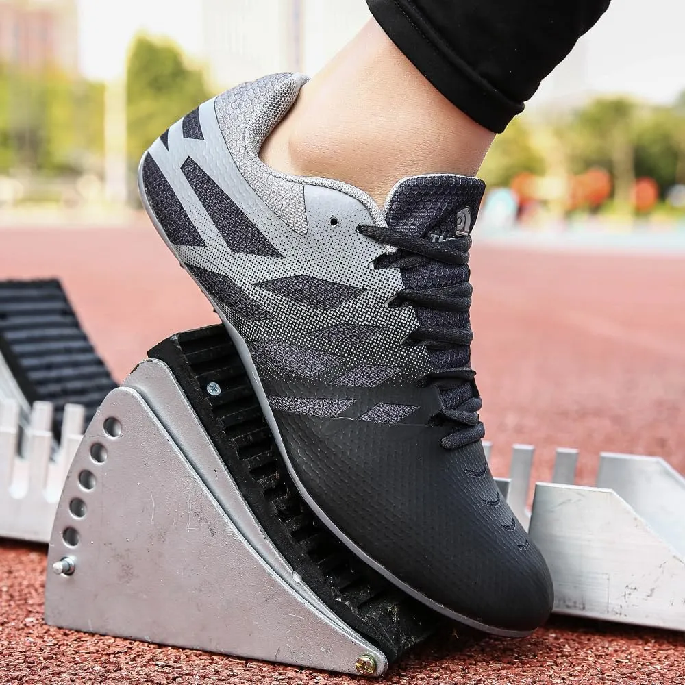 THESTRON Men Women Kids Track and Field Shoes Professional 8 Spikes Running Racing Sneakers Breathable Lightweight Sprinting Shoes