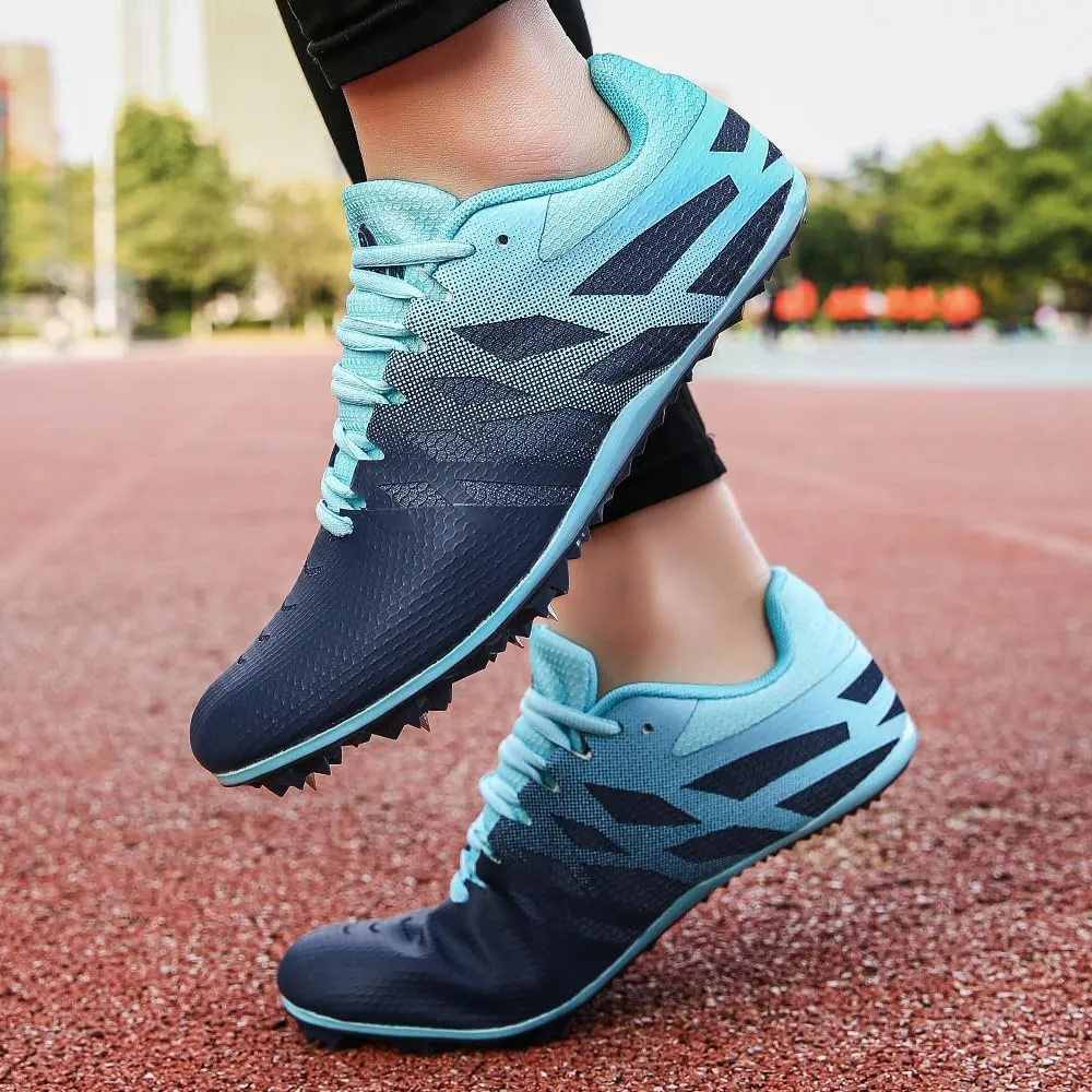 THESTRON Men Women Kids Track and Field Shoes Professional 8 Spikes Running Racing Sneakers Breathable Lightweight Sprinting Shoes