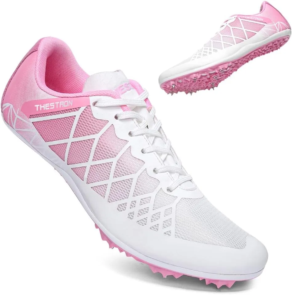 THESTRON Professional Spikes Track & Field Shoes for Men Women Kids Breathable Racing Jumping Sprint Running Sneakers