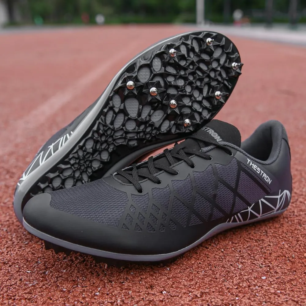 THESTRON Professional Spikes Track & Field Shoes for Men Women Kids Breathable Racing Jumping Sprint Running Sneakers