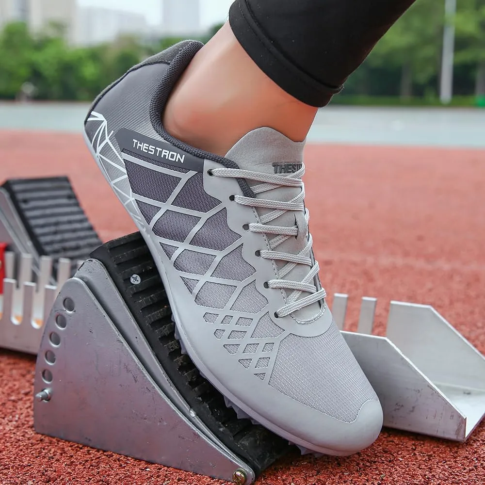 THESTRON Professional Spikes Track & Field Shoes for Men Women Kids Breathable Racing Jumping Sprint Running Sneakers