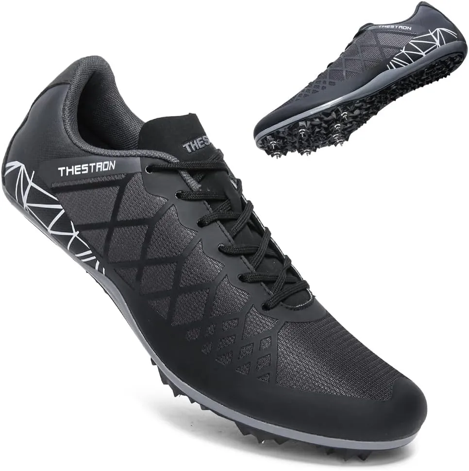 THESTRON Professional Spikes Track & Field Shoes for Men Women Kids Breathable Racing Jumping Sprint Running Sneakers