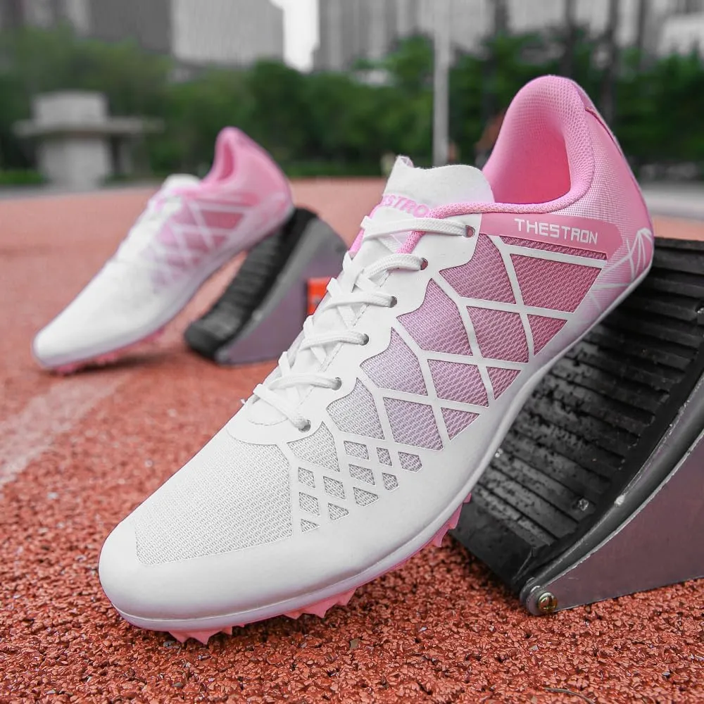 THESTRON Professional Spikes Track & Field Shoes for Men Women Kids Breathable Racing Jumping Sprint Running Sneakers