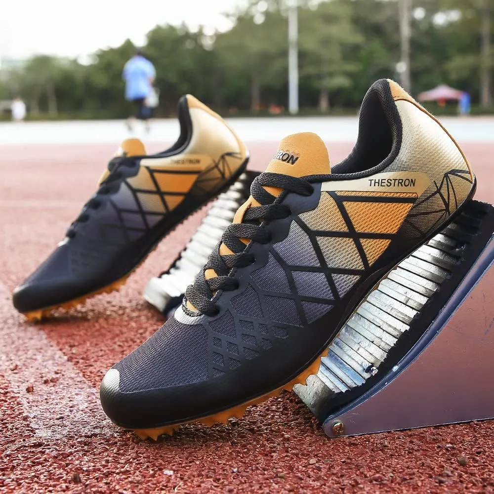 THESTRON Professional Spikes Track & Field Shoes for Men Women Kids Breathable Racing Jumping Sprint Running Sneakers