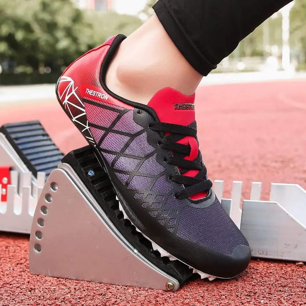 THESTRON Professional Spikes Track & Field Shoes for Men Women Kids Breathable Racing Jumping Sprint Running Sneakers