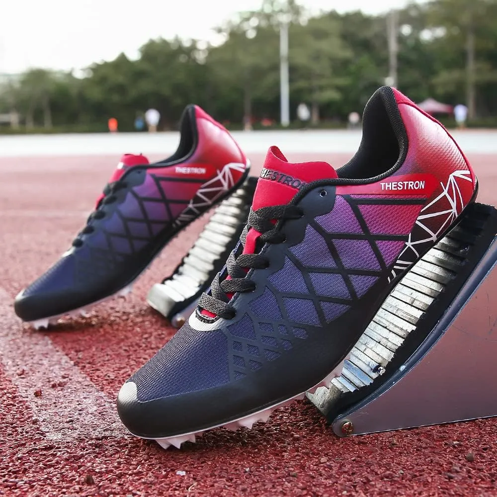 THESTRON Professional Spikes Track & Field Shoes for Men Women Kids Breathable Racing Jumping Sprint Running Sneakers