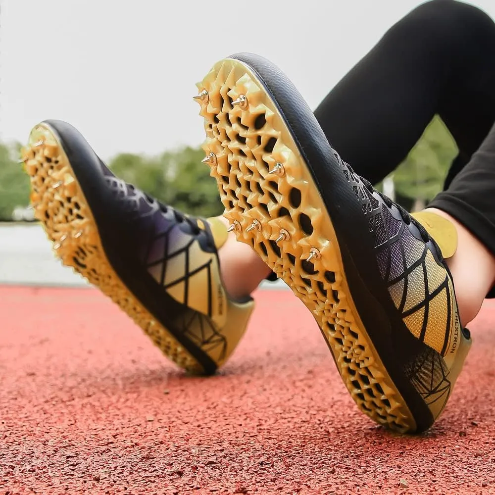 THESTRON Professional Spikes Track & Field Shoes for Men Women Kids Breathable Racing Jumping Sprint Running Sneakers
