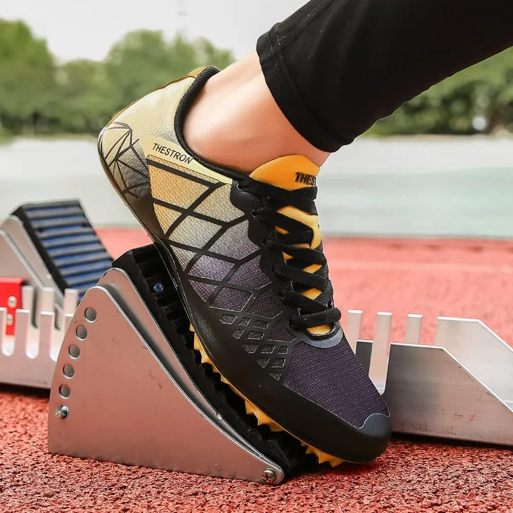 THESTRON Professional Spikes Track & Field Shoes for Men Women Kids Breathable Racing Jumping Sprint Running Sneakers