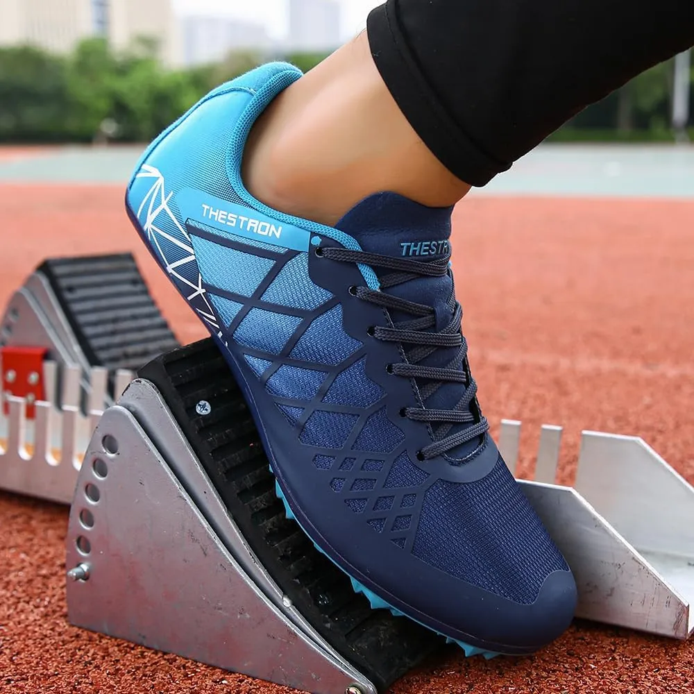 THESTRON Professional Spikes Track & Field Shoes for Men Women Kids Breathable Racing Jumping Sprint Running Sneakers