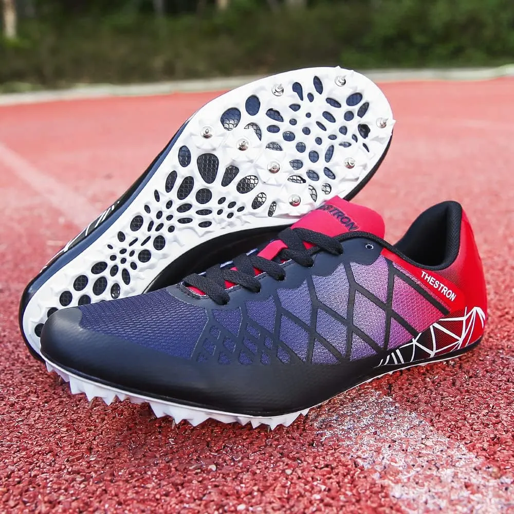 THESTRON Professional Spikes Track & Field Shoes for Men Women Kids Breathable Racing Jumping Sprint Running Sneakers