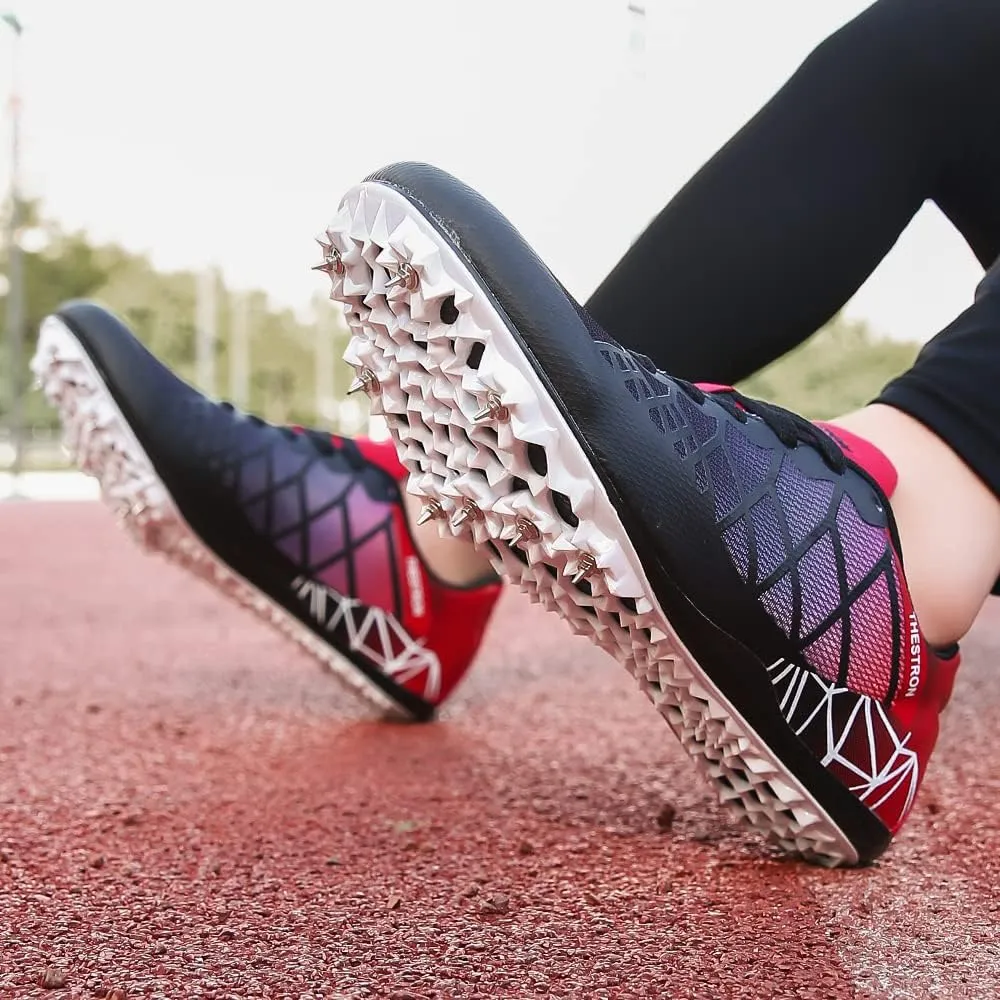 THESTRON Professional Spikes Track & Field Shoes for Men Women Kids Breathable Racing Jumping Sprint Running Sneakers