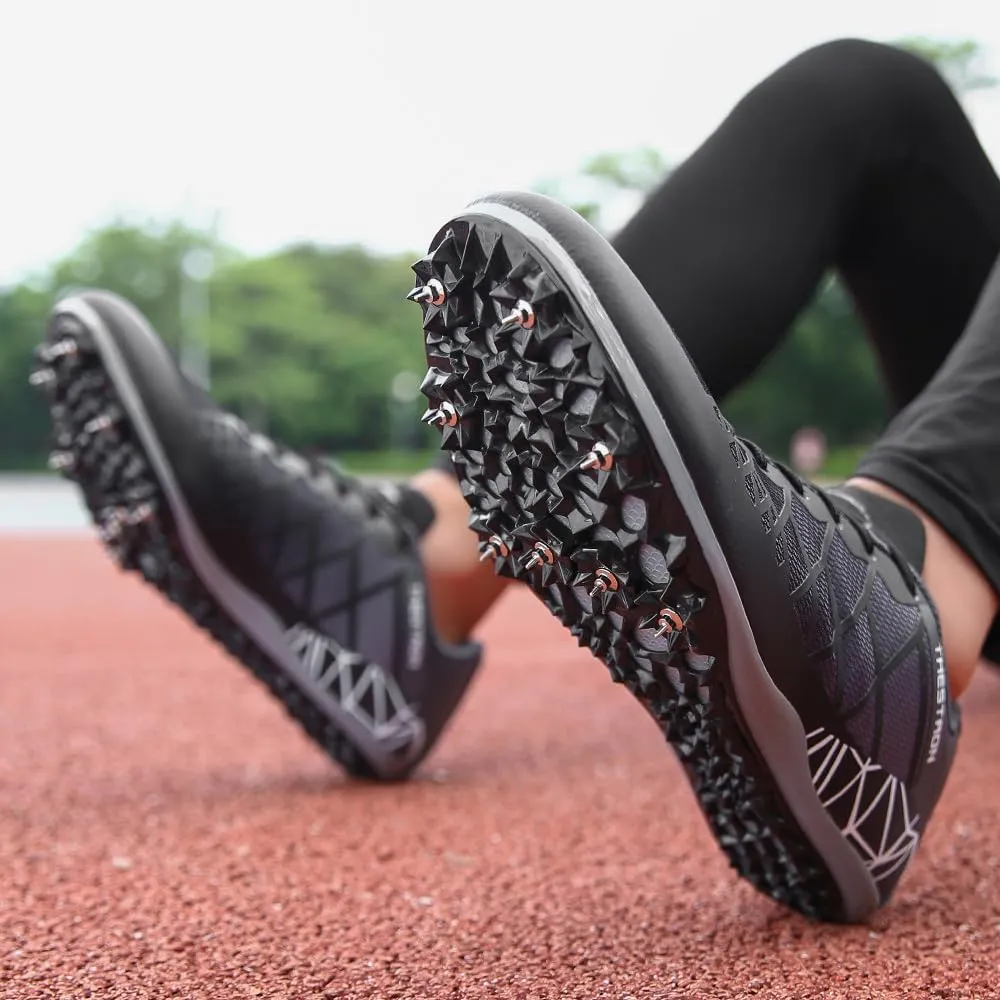 THESTRON Professional Spikes Track & Field Shoes for Men Women Kids Breathable Racing Jumping Sprint Running Sneakers