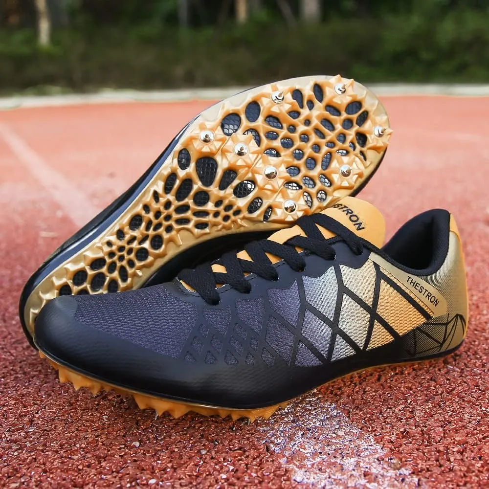 THESTRON Professional Spikes Track & Field Shoes for Men Women Kids Breathable Racing Jumping Sprint Running Sneakers