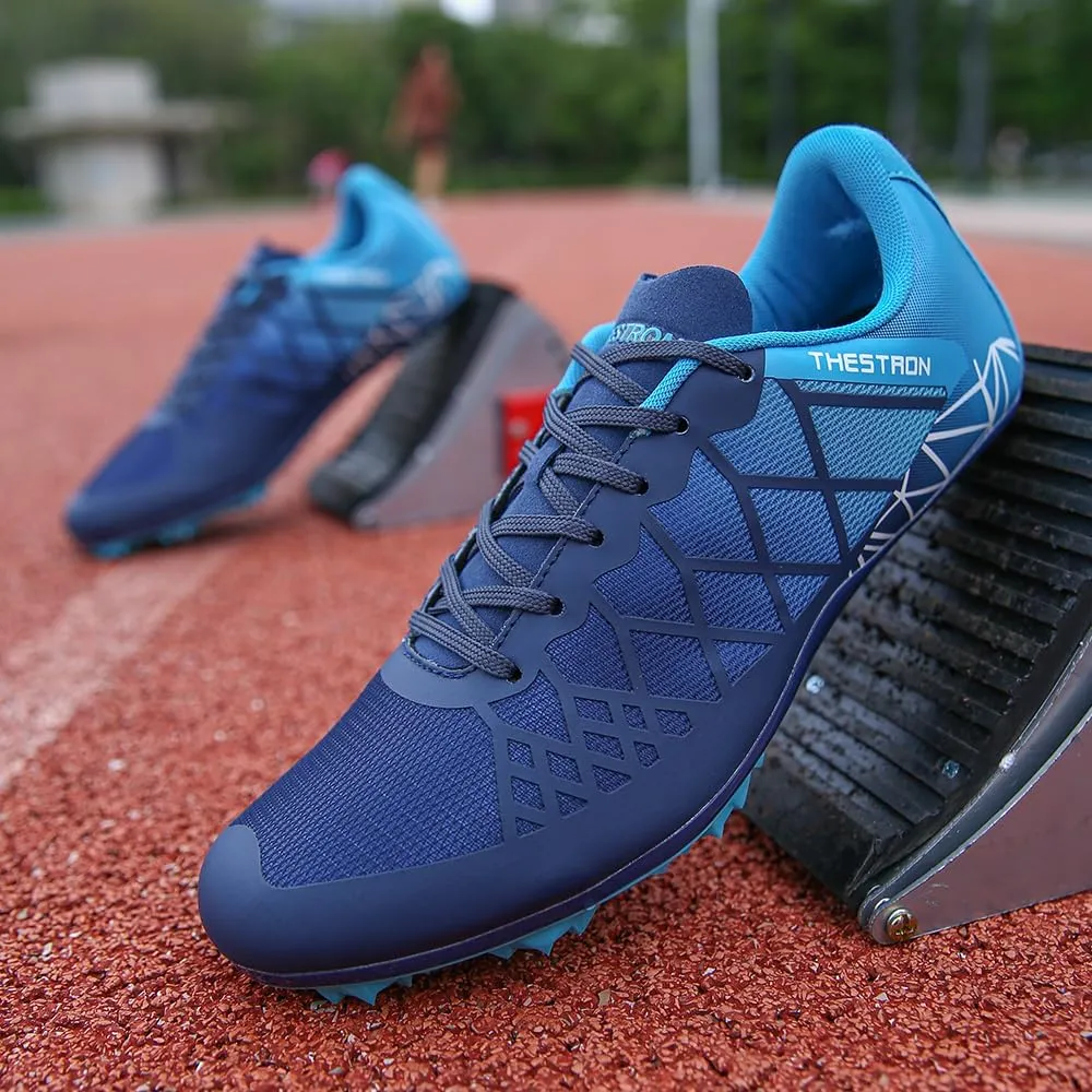 THESTRON Professional Spikes Track & Field Shoes for Men Women Kids Breathable Racing Jumping Sprint Running Sneakers