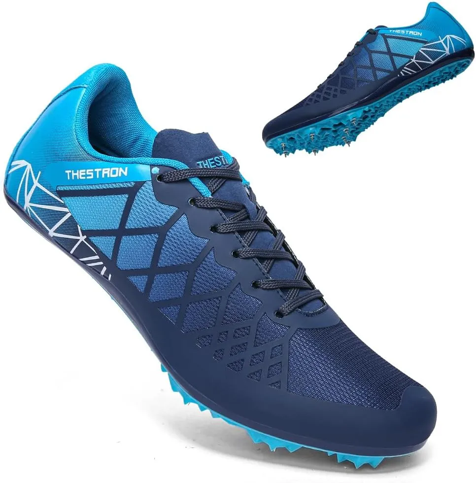 THESTRON Professional Spikes Track & Field Shoes for Men Women Kids Breathable Racing Jumping Sprint Running Sneakers