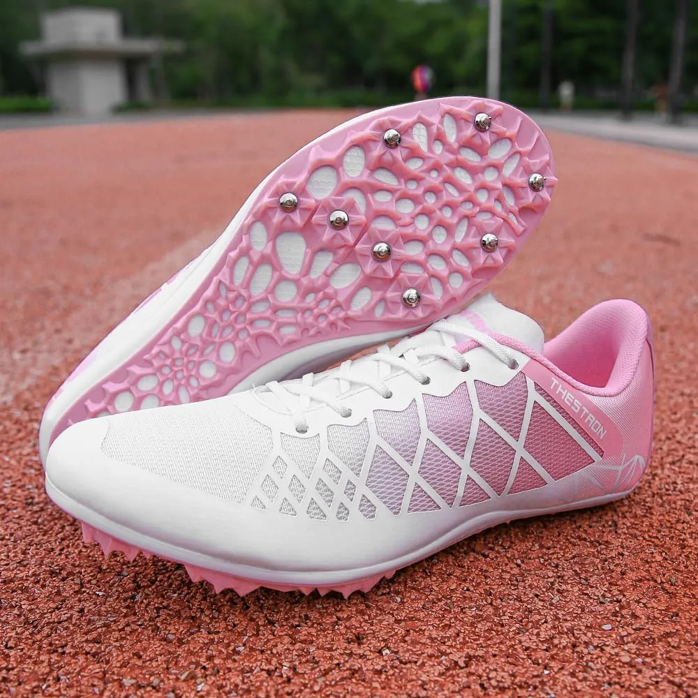 THESTRON Professional Spikes Track & Field Shoes for Men Women Kids Breathable Racing Jumping Sprint Running Sneakers