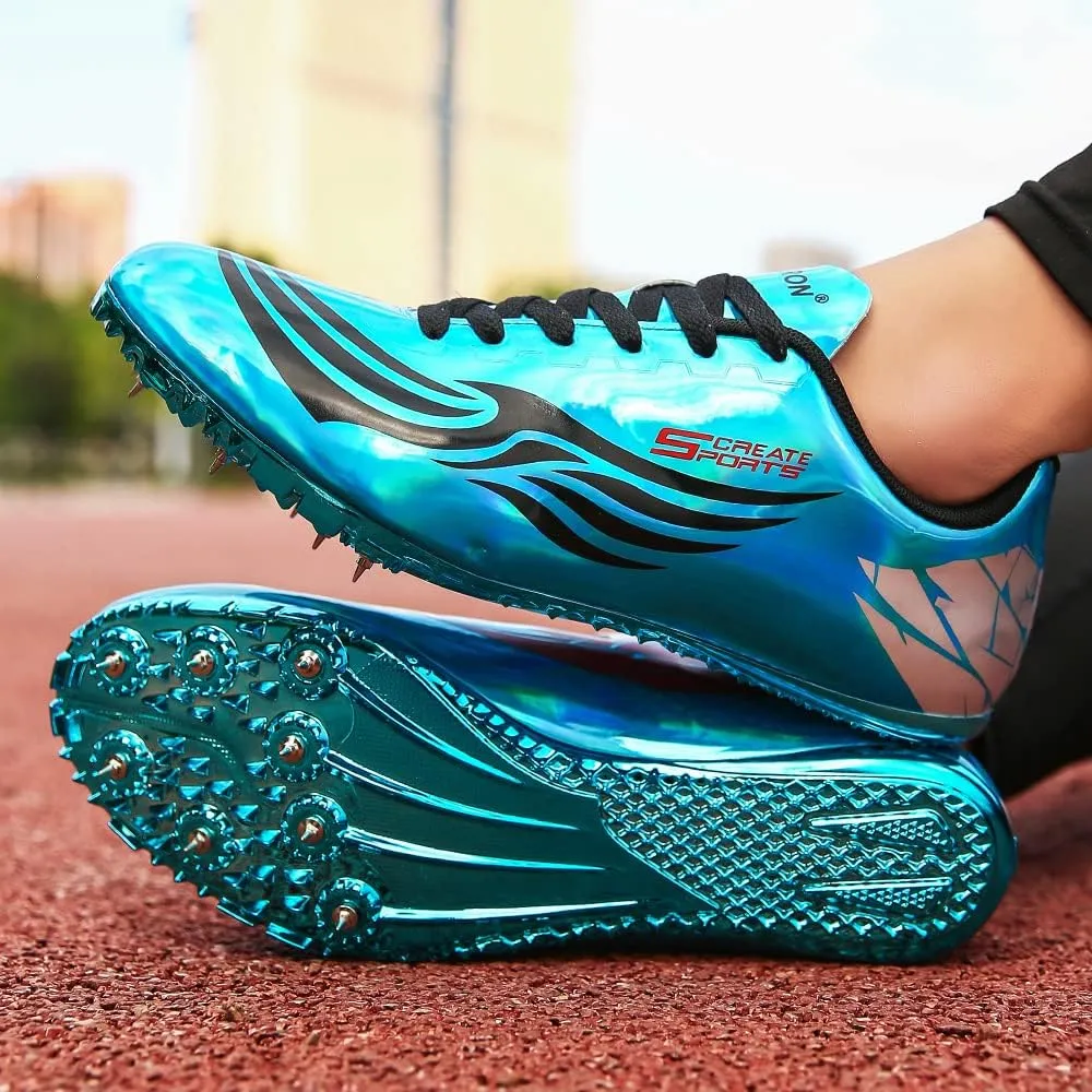 THESTRON Unisex Track Spikes Running Sprint Shoes Track & Field Shoes for Men Women Kids Cool Racing Running Sneakers