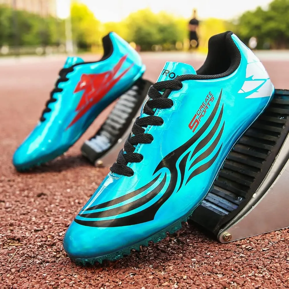 THESTRON Unisex Track Spikes Running Sprint Shoes Track & Field Shoes for Men Women Kids Cool Racing Running Sneakers