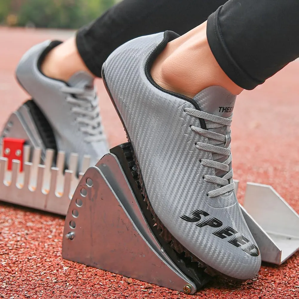 THESTRON Unisex Track Spikes Running Sprint Shoes Track & Field Shoes for Men Women Kids Cool Racing Running Sneakers
