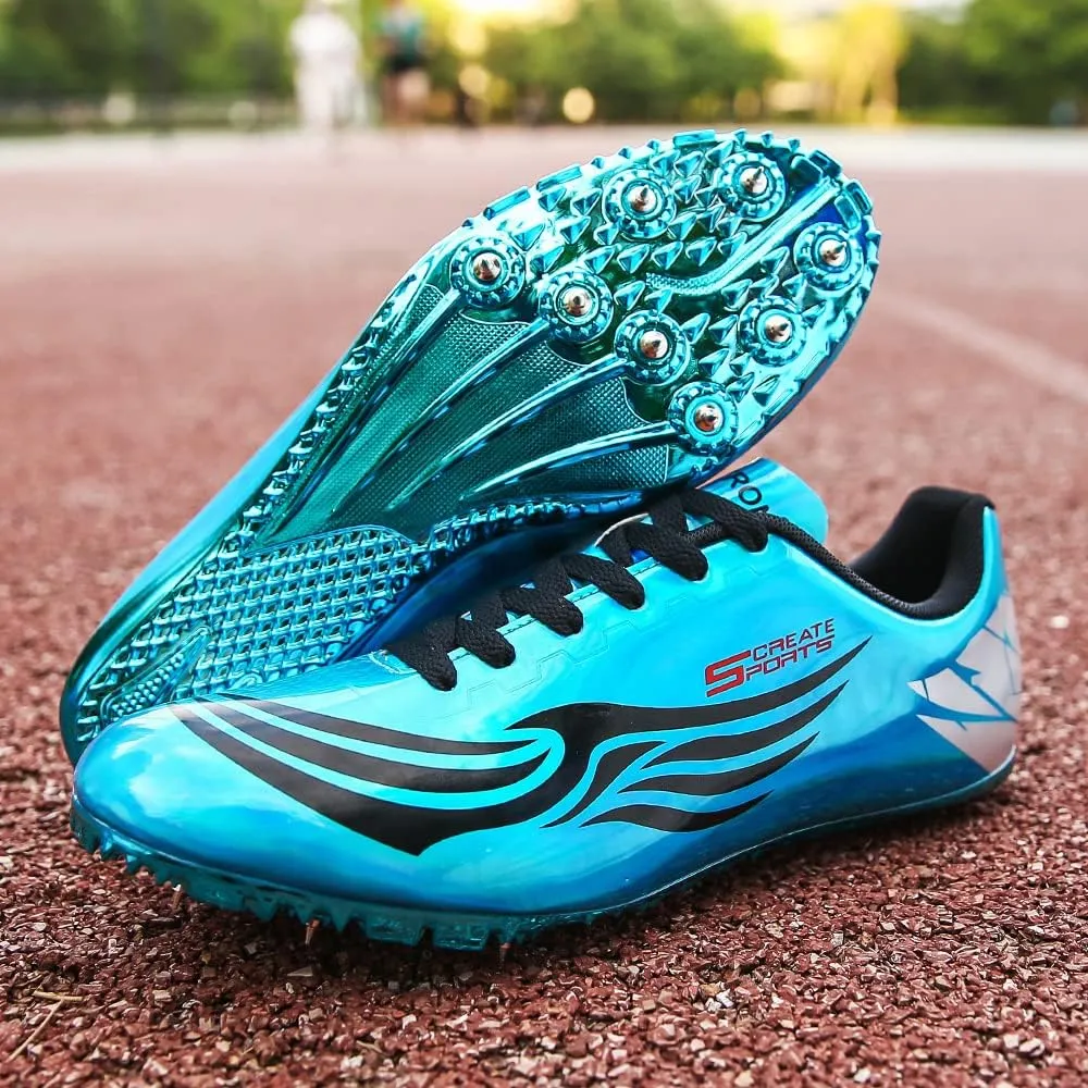 THESTRON Unisex Track Spikes Running Sprint Shoes Track & Field Shoes for Men Women Kids Cool Racing Running Sneakers