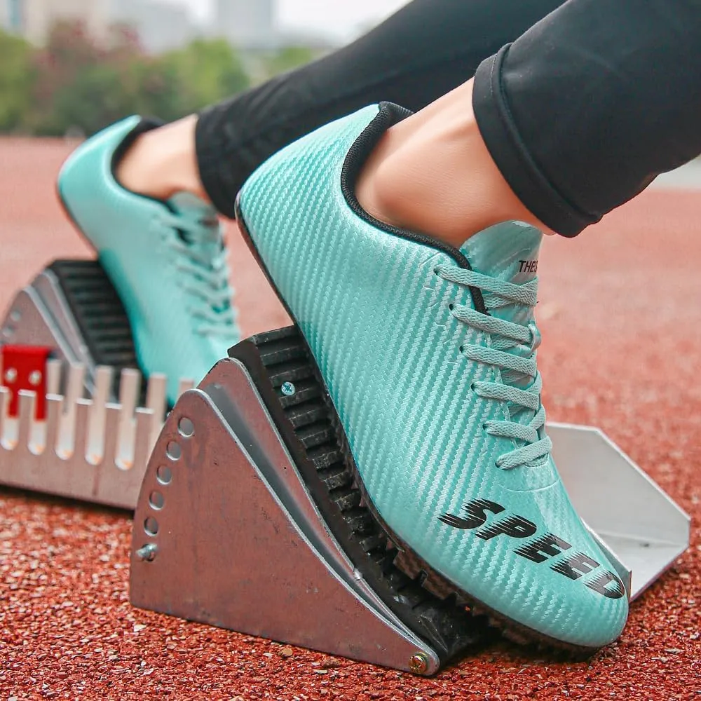 THESTRON Unisex Track Spikes Running Sprint Shoes Track & Field Shoes for Men Women Kids Cool Racing Running Sneakers