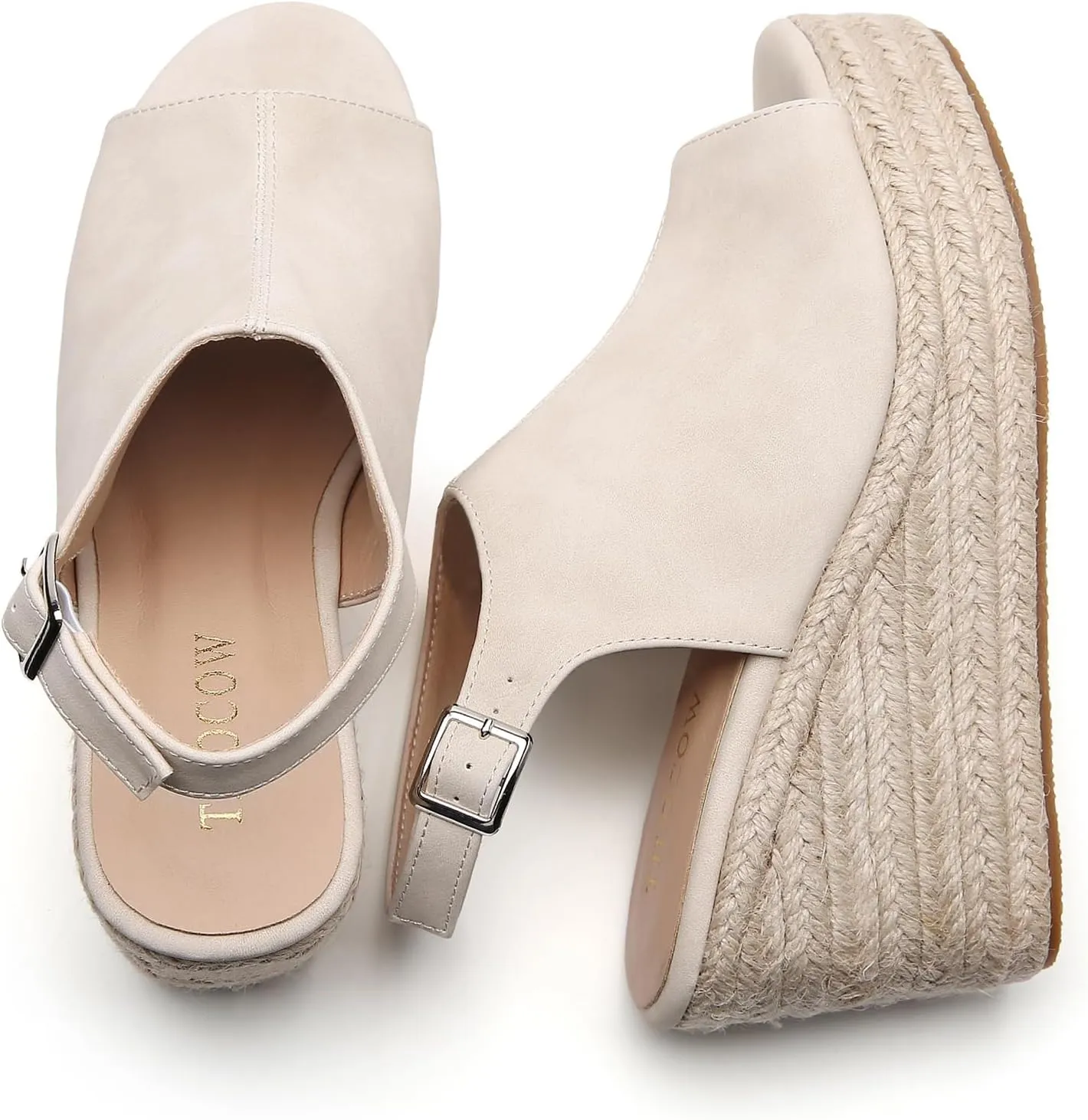 Tilocow Espadrilles Wedges for Women Open Toe Ankle Strap Platform Dressy Casual Sandals Travel Slides