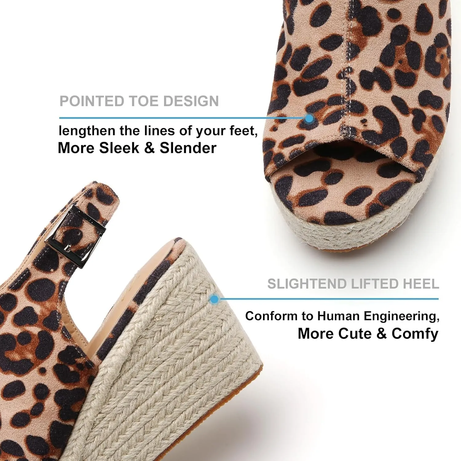 Tilocow Espadrilles Wedges for Women Open Toe Ankle Strap Platform Dressy Casual Sandals Travel Slides