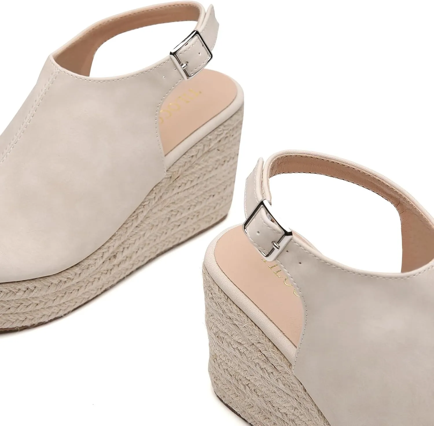 Tilocow Espadrilles Wedges for Women Open Toe Ankle Strap Platform Dressy Casual Sandals Travel Slides