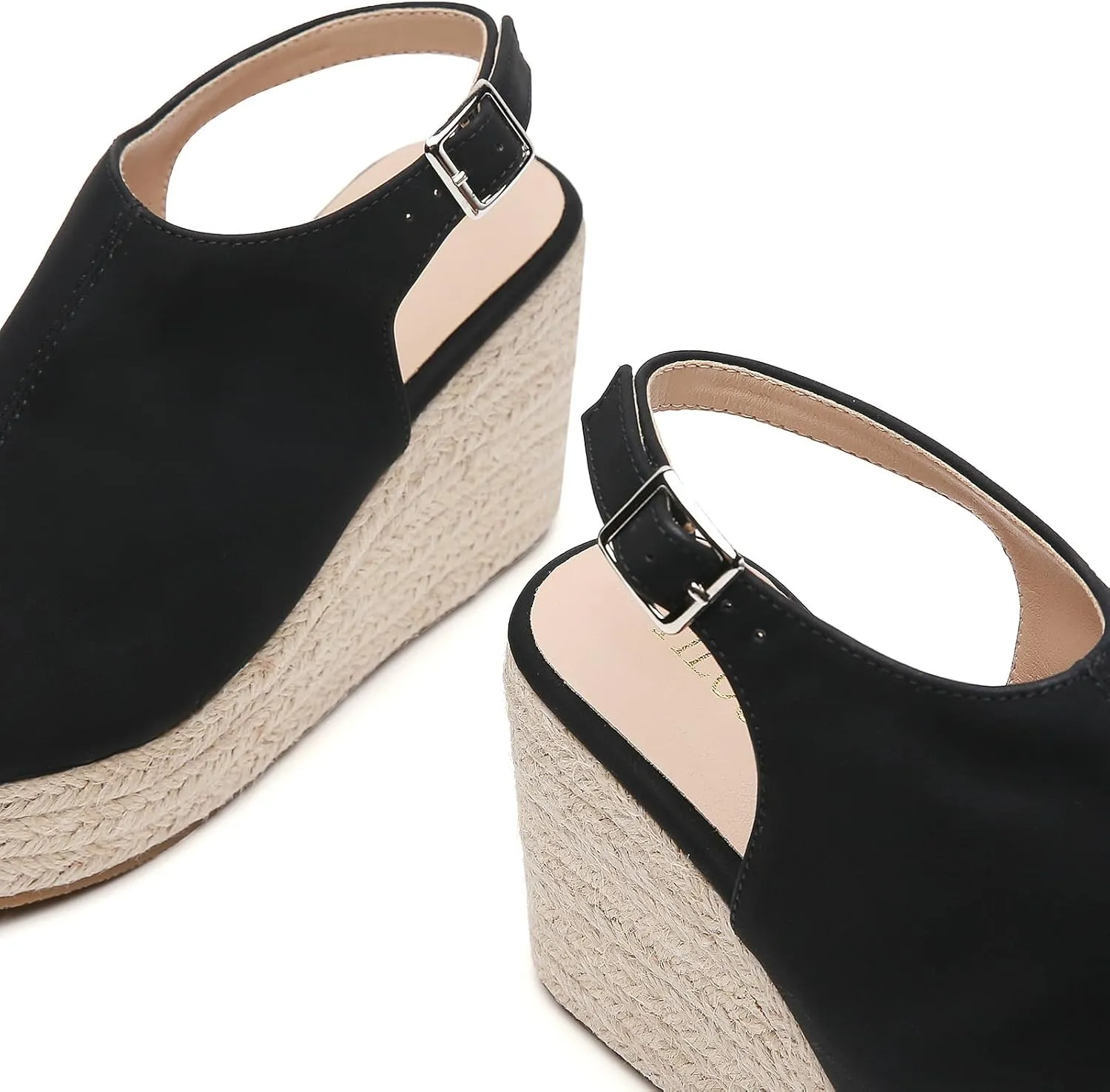 Tilocow Espadrilles Wedges for Women Open Toe Ankle Strap Platform Dressy Casual Sandals Travel Slides