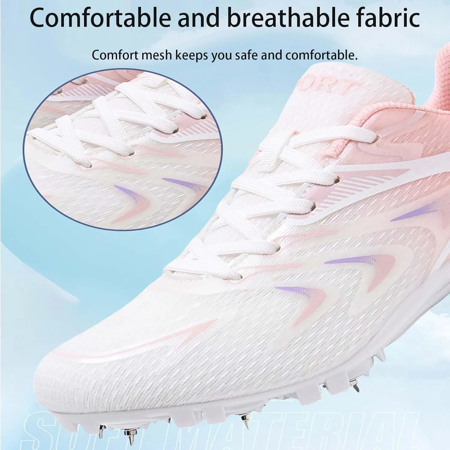 Track and Field Shoes for Women with Spikes Running Racing Shoes Cross Jumping Sprint Sneakers for Boys and Girls Kids