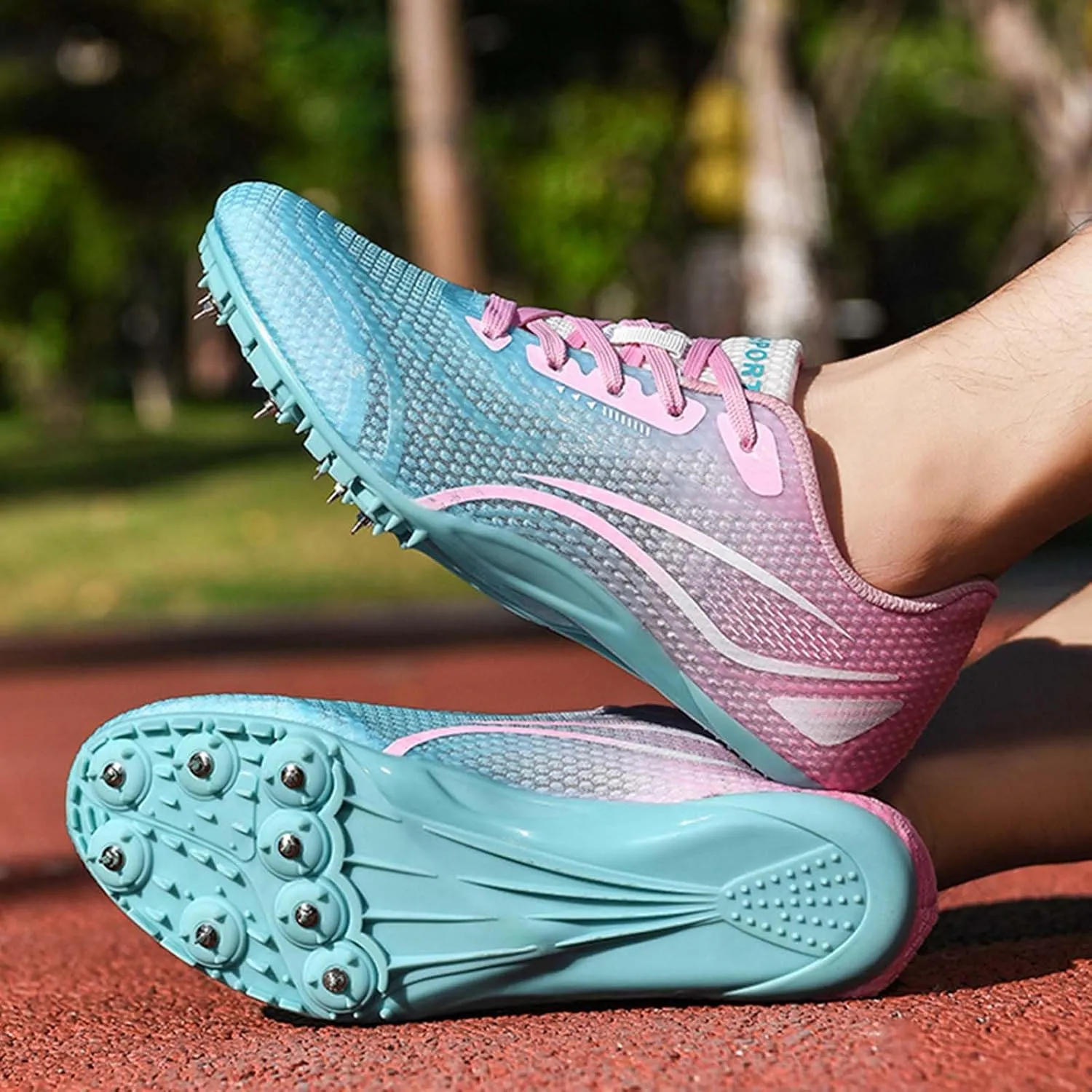 Track and Field Shoes for Women with Spikes Running Racing Shoes Cross Jumping Sprint Sneakers for Boys and Girls Kids
